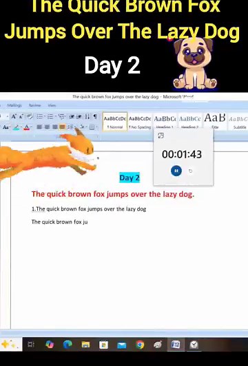 Day 2/30 The Quick Brown Fox Jumps Over The Lazy Dog #typing #typingchallenge #30daychallenge