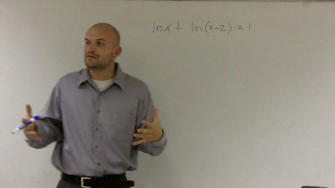 Solving a natural logarithmic equation using the quadratic formula