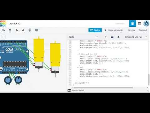 Simulando código Joystick Arduino V2 no TinkerCAD