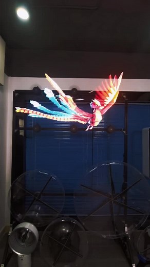 Captivating 3D Hologram of a Colorful Bird