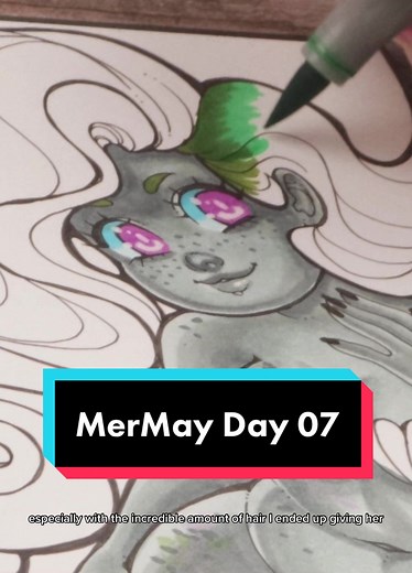 Turning a Manatee into a Mermaid #mermay2023 #drawing #mermay #marker #ohuhu