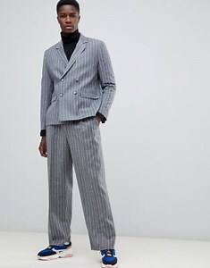 ASOS WHITE suit in wool textured stripe | ASOS