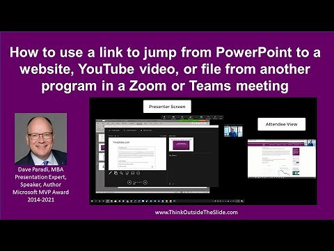 How to use a link to jump from PowerPoint to a website, YouTube, or file in a Zoom or Teams meeting