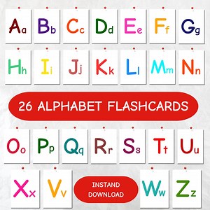 ABC Flash Cards: Printable Colorful Alphabet for Kids (PDF) - Etsy