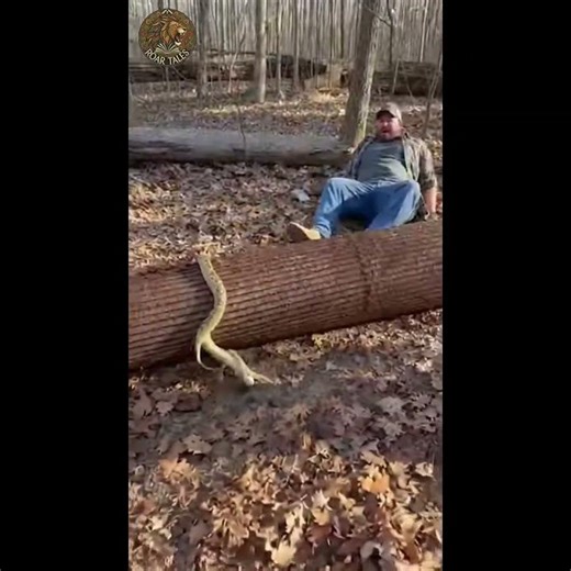 Man rolls log and finds rattlesnake