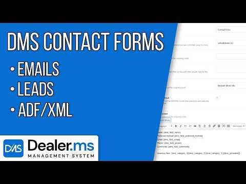 How to create contact forms in the Dealer Management System