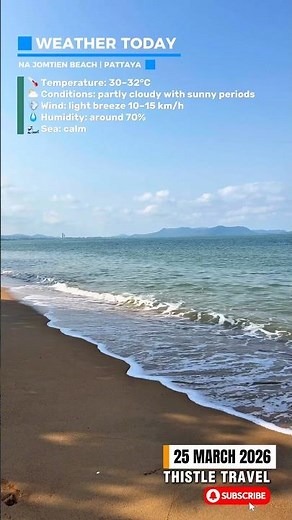 Na Jomtien Beach Weather Today 🌴 Pattaya Thailand | Daily Beach Forecast
