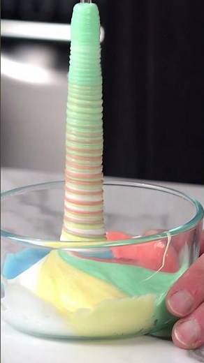 5 COLOR Weissenberg Effect with Slime #science #stem #slime