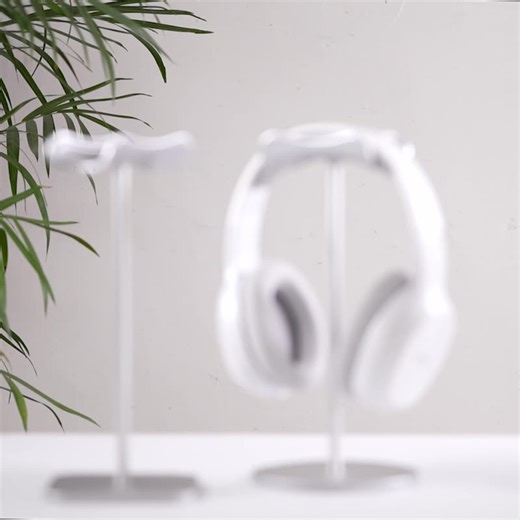 ISO9001 ISO14001 BSCI Aluminum Headset Stand Holder with Base for All Headphone Sizes Sliver Finish Indoor Use