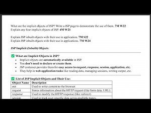 4.3 - JSP Implicit (Inbuilt) Objects & Code - AJP