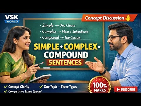 SIMPLE, COMPLEX & COMPOUND SENTENCES | Concept Discussion | English Grammar for TET, CTET, DSC,TGPSC
