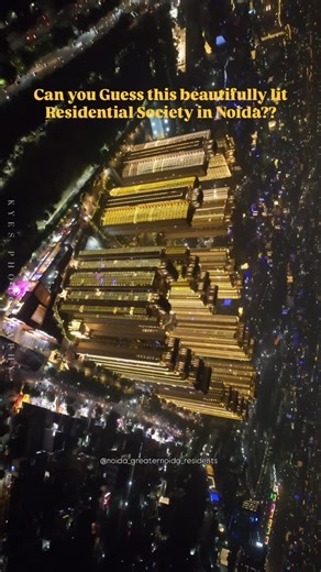 Noida GreaterNoida Residents on Instagram: "🌃✨ Noida looks magical! Here’s a stunning aerial view of one of the city’s brightest societies — all decked up in Diwali glory. 🪔💫 Can you guess which society this is? 👀 Drop your answers below! 👇 [Noida, Diwali, society, aerial view, lights, festival, drone shot, housing, apartments, Noida Extension, Greater Noida West, skyline, celebration, night view, housing society, real estate, festive season, illumination, Noida lights, NCR, festive vibe, c