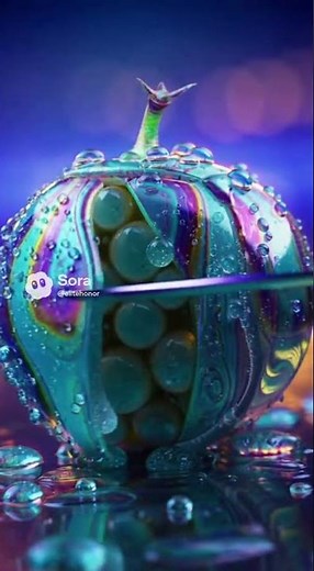 Alien Glass Fruit ASMR Short | Cosmic Crunch & Goo Refractions | 4K