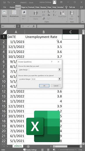 Excel Hotkey for Sparklines!