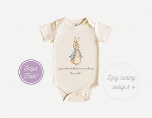 Even Smallest One Can Change World Peter Rabbit Onesie, White Bib for Unisex Babies, Stylish and Comfortable | Perfect Baby Shower Gift - Etsy