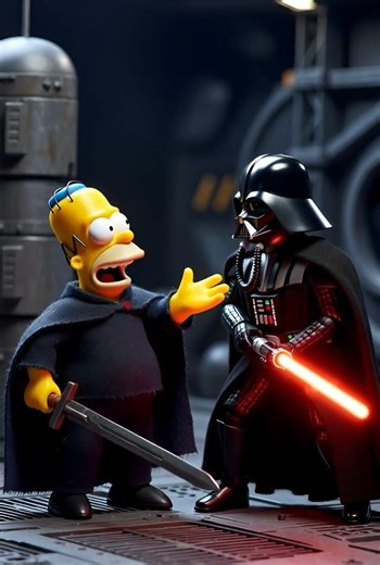 Homer Simpson fights Darth Vader. #funnyshorts #thesimpsons