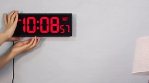 Soobest LED Wall Clock Digital Clock with Seconds, Electric Plug in Large Big Numbers Clock 5 Dimmers Wall Mount for Living Room, Auto DST, 10 Inches (Blue)