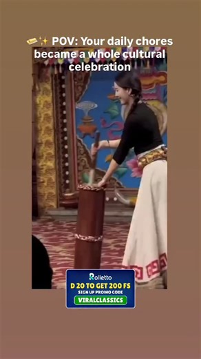 This is the traditional Tibetan butter churning dance - and it’s absolutely mesmerizing! 🇨🇳 What started as making yak butter (essential for Tibetan butter tea ☕) transformed into this beautiful art form. The dance perfectly mimics the rhythmic up-and-down motions of churning, but with colorful traditional costumes and hypnotic music that’ll have you watching on repeat. 🔥 MIND-BLOWING FACTS: • Yak butter is crucial in Tibet’s high-altitude climate - it provides essential calories and vitamins