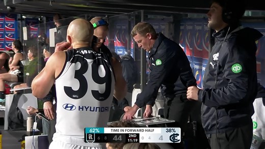 Michael Voss has made his way down to the bench. | AFL