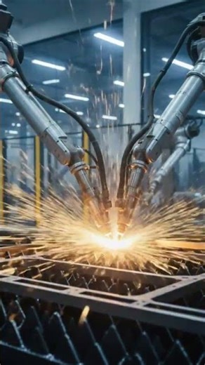 AI Robots Welding Steel | High-Precision Automated Factory Process