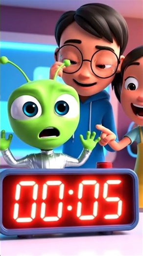 Alien Gets Confused by New Year Countdown ⏳👽😂#festivealienfriends#newyearcountdown#pixarstyle#shorts