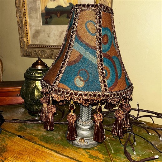 Blue & Brown Circle Patterned Lampshade - Etsy