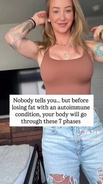 Fat loss with an autoimmune condition doesn’t start with a deficit. It starts with getting your body out of survival mode first. When I was 159 lbs with Hashimoto’s, PCOS, and tanked cortisol, I ordered labs and stopped focusing on weight entirely. What happened next came in phases. Phase 1 - Inflammation drops. Before your body releases fat, it has to clear the inflammation keeping it in a protective state. I lost 12 pounds of inflammation in about 4 weeks once I addressed gut health and food q