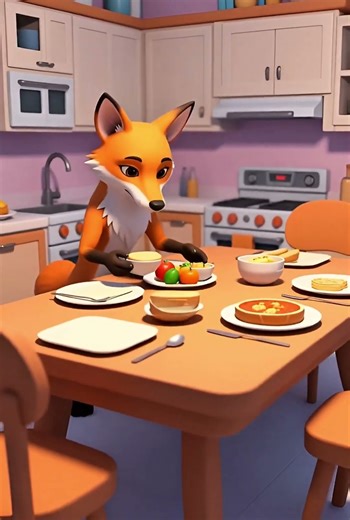 A Fox Making Food 🦊🍲| animal story | Fox video | #funny #shorts #cartoon #story #animals