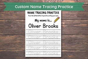 Custom Name Tracing Worksheet Sheet Handwriting Practice Personalized Name Trace Handwriting Worksheet Printable Handwriting Page Name - Etsy