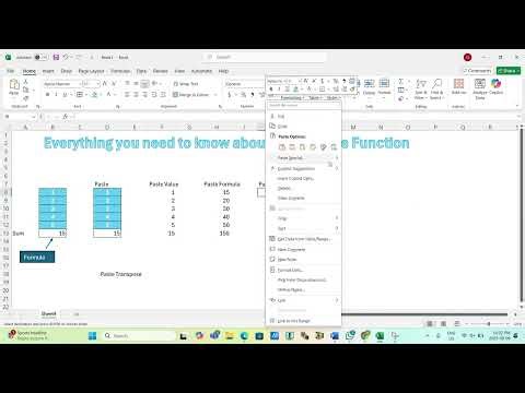 Excel - Everything You need to know about Paste Function