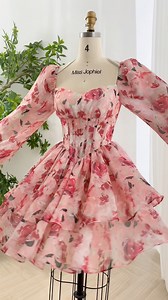 Making a corset long sleeves floral mini dress. We always accept custom orders. #dress #gown #fashion #sewing #wedding #bridalgown #creative #fashionblogger #fashiondesigner #vintage #eveningdress #bridalwear | Miss Jophiel