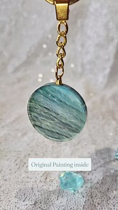 Hawaiin Water Keychain Hand Painted Tropical Coastal Print Mini Accessory Seaside Gift for Ocean Lover Summer Backpack Charm Purse Decor - Etsy