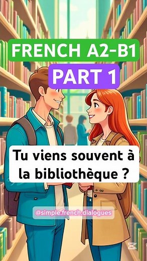 At The LIBRARY 📚 French Dialogue For Beginners (Part 1) #shorts #learnfrench #simplefrench