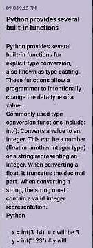 Python provides several built-in functions