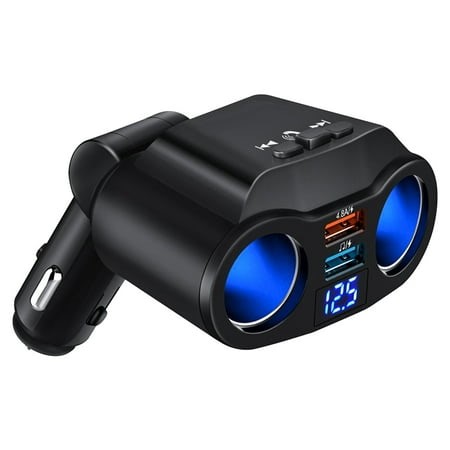 Bluetooth 2 Socket  Splitter Multifunction Car Charger Adapter with Dual USB Port - Walmart.ca