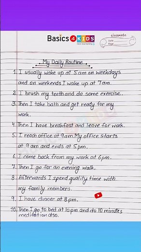 10 lines on my daily routine in English | My Daily Routine | Write 10 lines on my Daily Routine