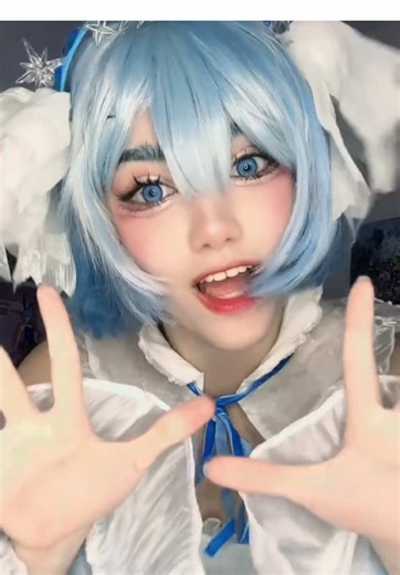 Light blue!! I was excited to do this trend^^ #rezero #remcosplay #rem #Cosplay #foryou