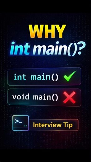 Int Main vs Void main || Why Main Is Returned In INT But Not In VOID 🤔#shorts
