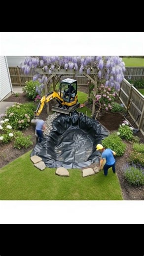 Round Pond Build Timelapse | Backyard Fish Pond Construction Satisfying