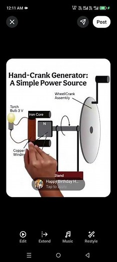 Hand Crank Generator 🔥 Simple Power Source Experiment | Easy Science Project #youtubeshorts