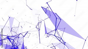 blue particles are moving slowly against a white background. abstract animation. 3d rendering Stock Video