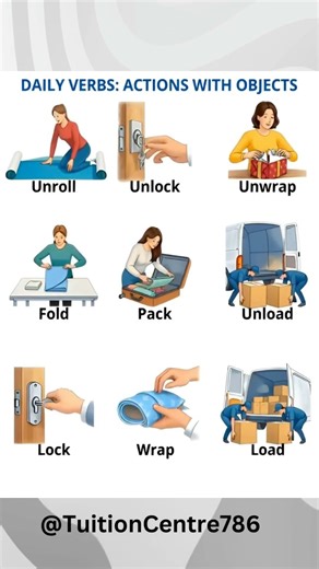 Daily Verbs: Actions with Objects 🔓📦 | Learn Easy English Vocabulary✏️