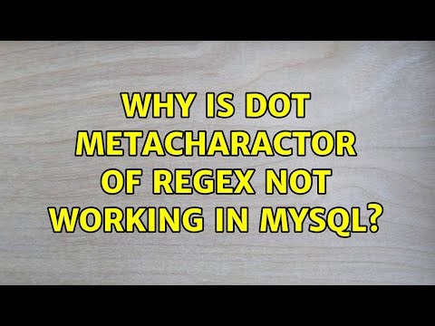 Why is dot metacharactor of regex not working in mysql?
