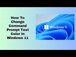 How To Change Command Prompt Text Color In Windows 11