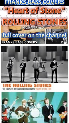HEART OF STONE - ROLLING STONES | FRANKS BASS COVERS #shorts2026new p2