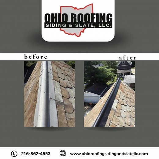 Before and after—what a difference a proper ridge cap makes! A secure, well-installed ridge cap protects your roof from leaks, wind, and long-term damage. Ohio Roofing Siding and Slate delivers quality you can count on, start to finish. 📞 Call us today at 216-862-4553 or visit #RoofingExperts #RidgeCap #OhioRoofingSidingandSlate #QualityCraftsmanship #BeforeAndAfter | Marketing Solutions 101