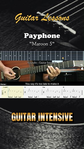 Payphone - Maroon 5 - Easy Guitar Lessons #payphone #maroon5 #guitarintensive #acousticguitar #acoustic #tutorialgitarmudah #tutorialgitar #easychords | Guitar Intensive