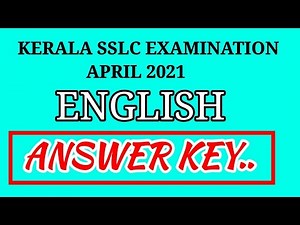 kerala#sslc#Answer key... KERALA SSLC EXAMINATION-MARCH 2021 ENGLISH - ANSWER KEY...