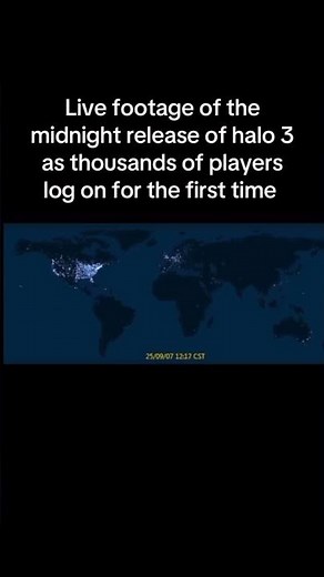 Live footage of the midnight release of Halo 3