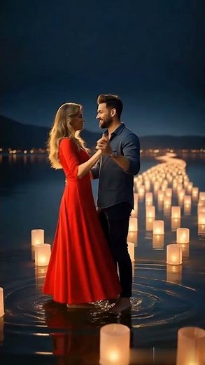 Beautiful Romantic Moments | Couple Walking & Hugging by Lantern Lake | 4K Video